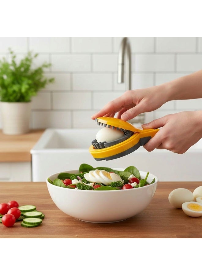 أداة تقطيع البيض المسلوق اليدوية لتقطيع البيض بشكل متساوٍ، أداة مطبخ بسيطة سهلة الاستخدام والتنظيف، تصميم موفر للوقت للطبخ اليومي، على طراز المطبخ المصري - Image 5